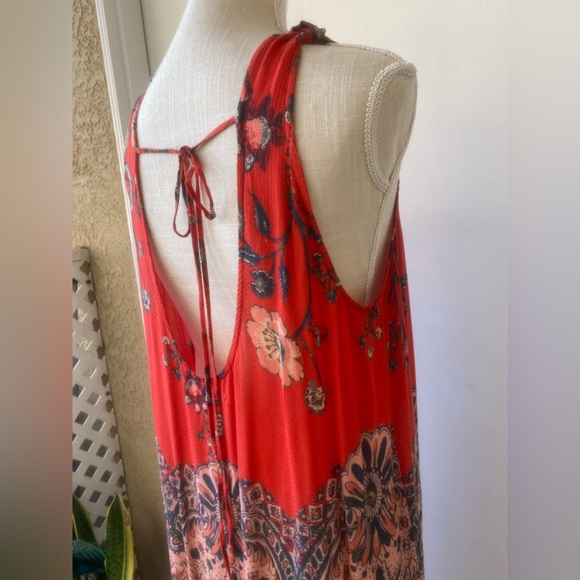 intimately free people red floral open back slip dress sz. s - Picture 9 of 17